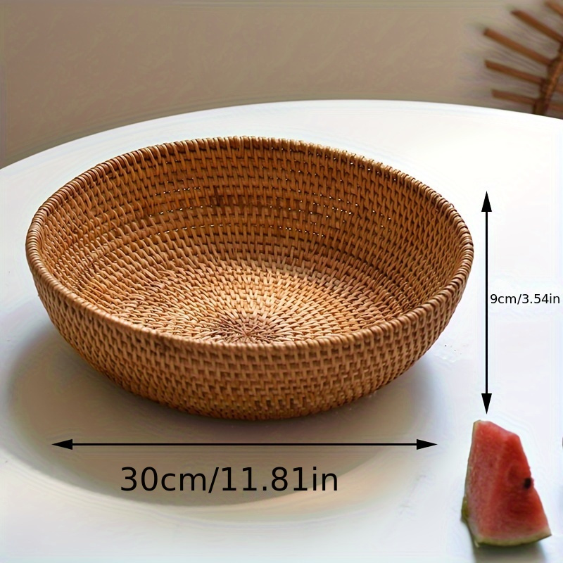 1pc/2pcs Cesto Frutta Intrecciato In Rattan Cesto Circolare - Temu Italy