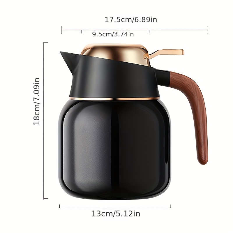 Thermal Coffee Carafe Tea Pot, 304 Stainless Steel Double Wall Vacuum  Insulated, Cool Touch Handle, Hot Cold Retention, Coffee Tools, Coffee  Accessories - Temu