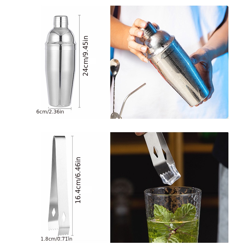 600ml 750ml Cocktail Shaker Set Stainless Steel Wine Mixing Cup