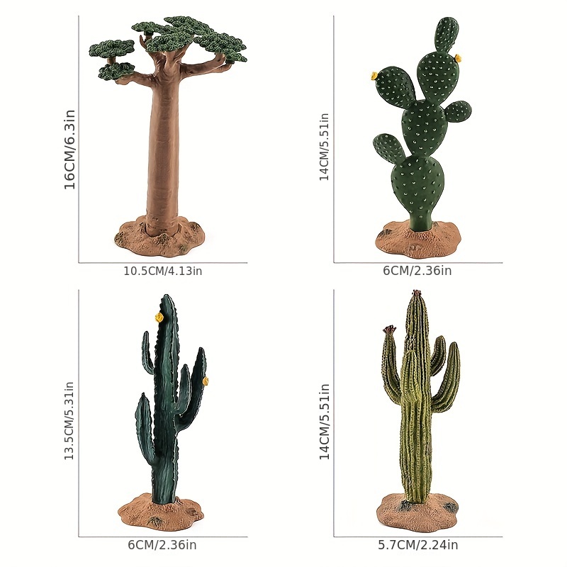 3pcs Simulated Cactus Ornament Microlandscape Plant Statue Decor Household  Fake Cactus Adorn