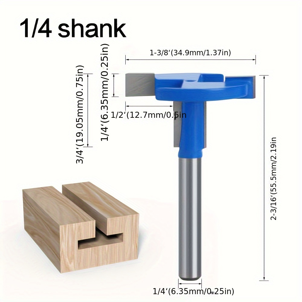 E-shop Hartmetall T-Nutten Schneidkopf – Präzisions-Schneidmesser für Holzbearbeitung – 1/4" Schaft Industrie Holzbearbeitung Schneidwerkzeuge –