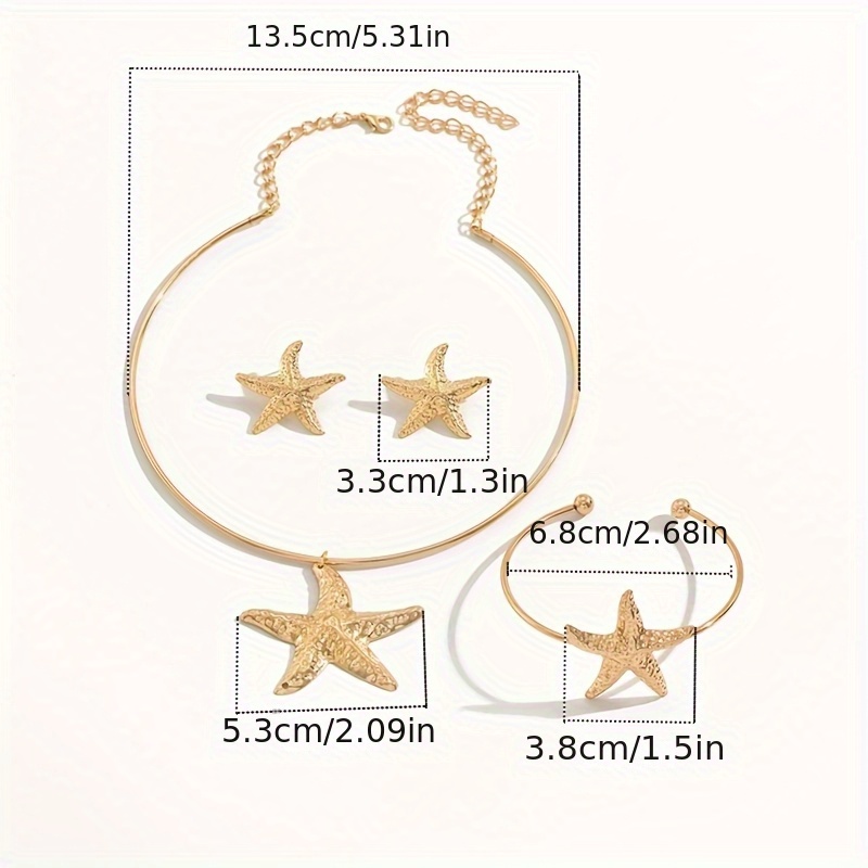 4pcs Minimalist Vacation Jewelry Set with Starfish Design