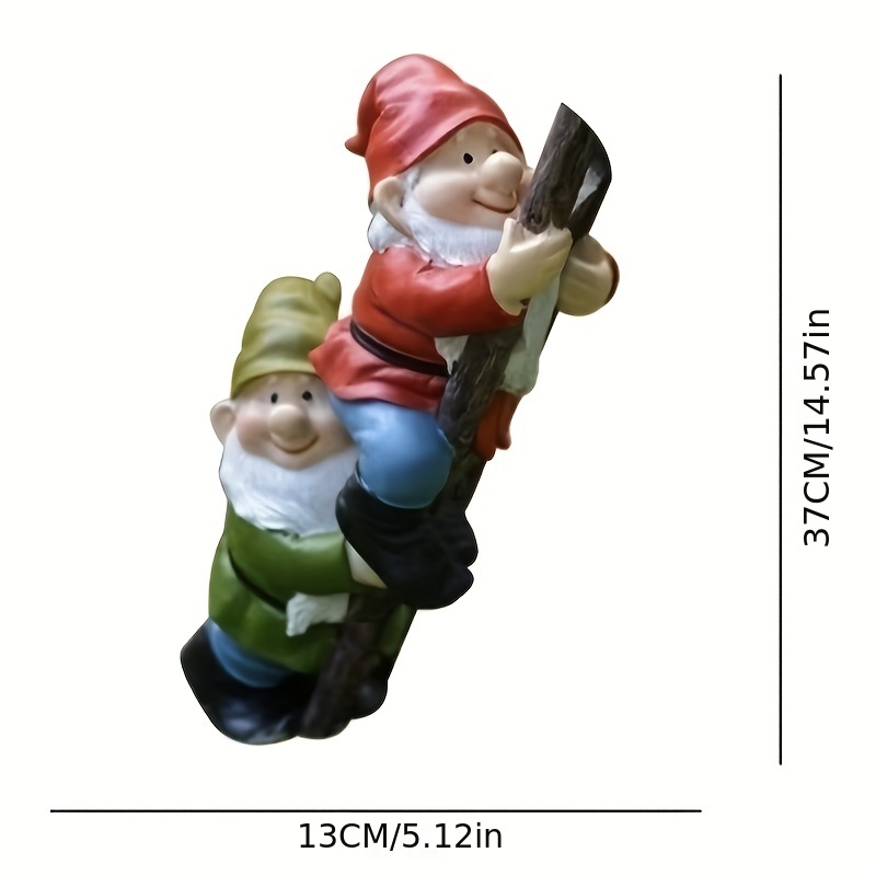 Gnomes Elfe Escalade Échelle Arbre Visage Résine Arbre Hugger Fée