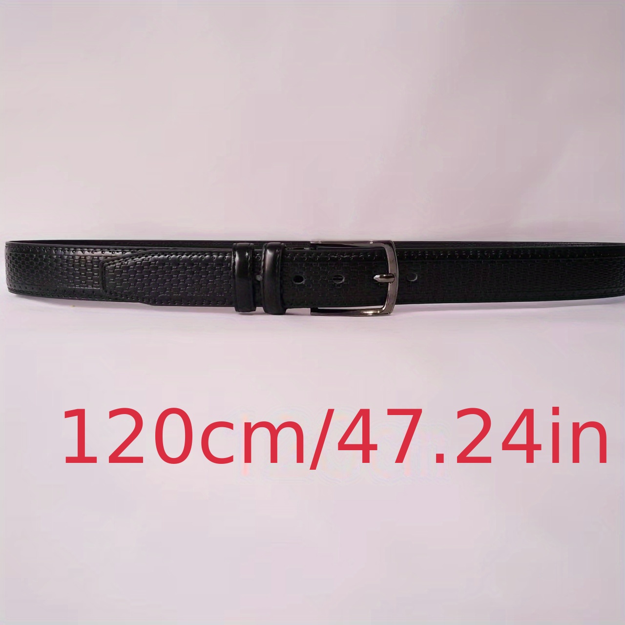 Men's Plaid Leather Belt Pin Buckle Casual Waist Strap