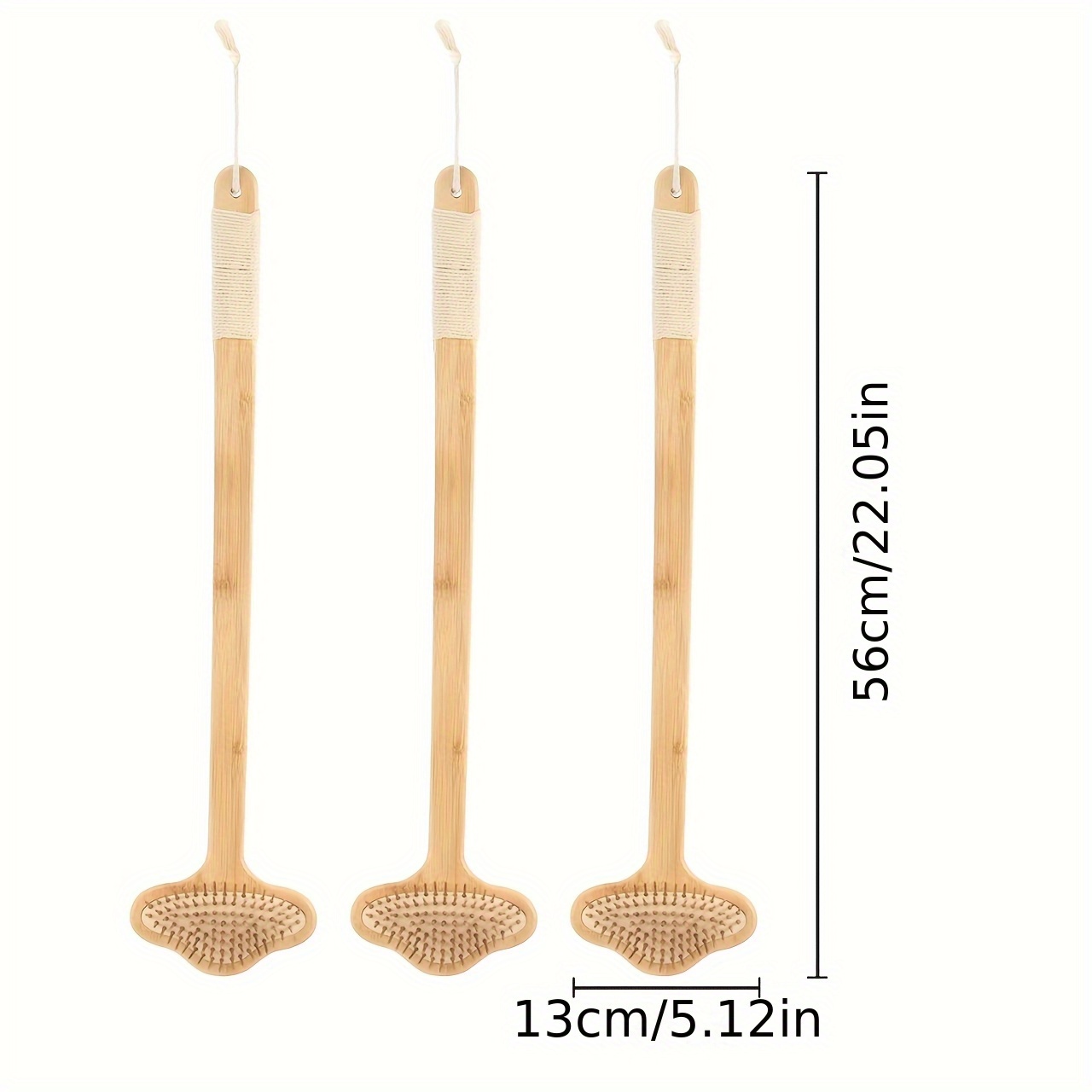 22 extra long bamboo back scratcher massager 2 in 1 ergonomic handle   beige friendly for adults   women elderly durable   care tool back massager Product details 0