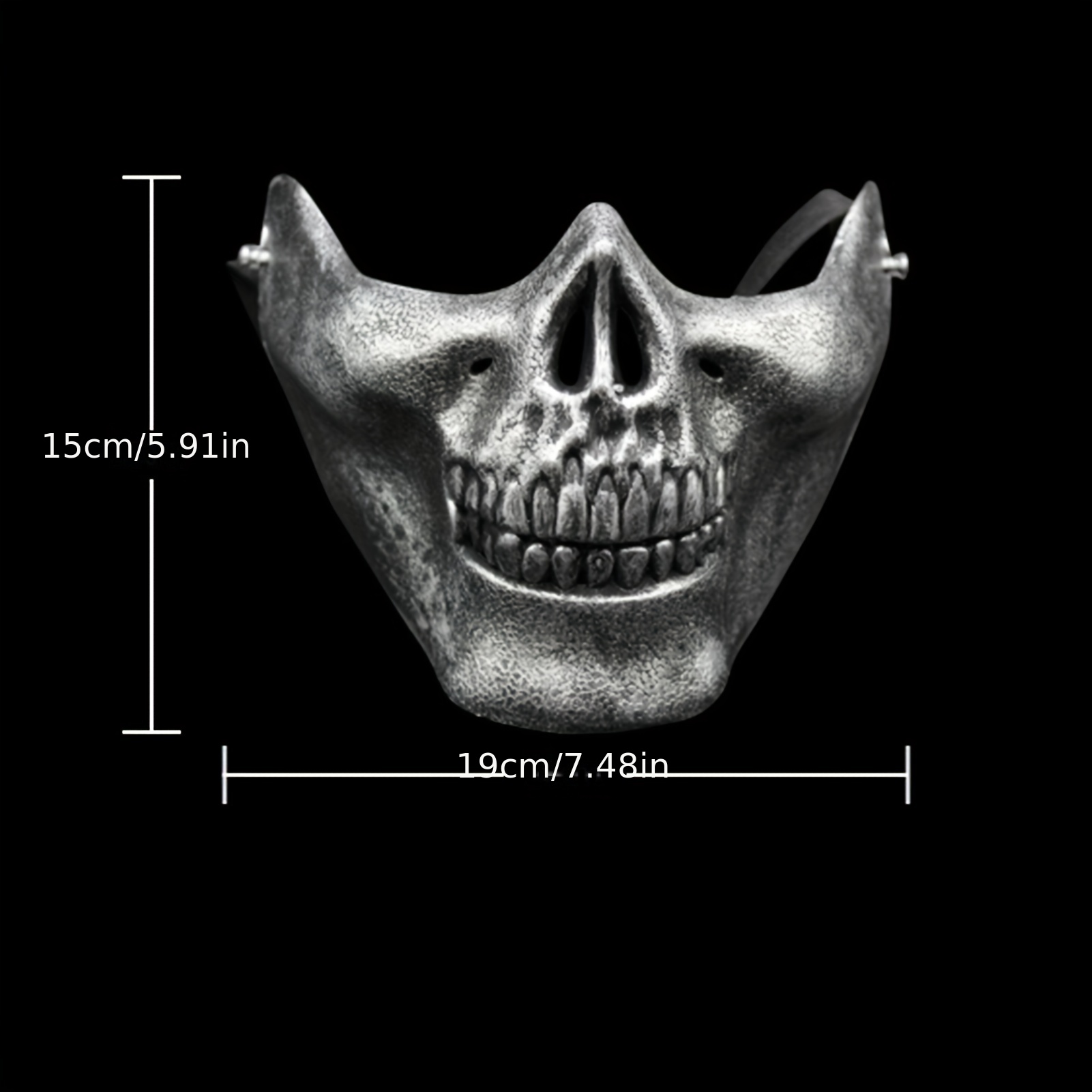 2pcs Punk Style Half Face Skull Mask Halloween Cosplay Costume Props