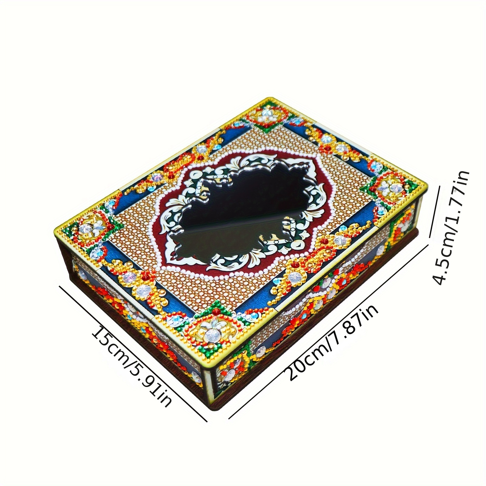 Diy Artificial Diamond Painting Wooden Box Creative Cosmetic - Temu
