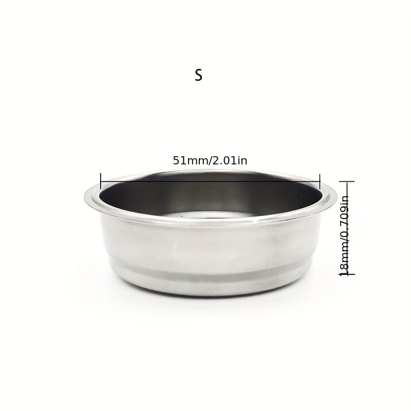 1pc stainless steel powder bowl semi automatic coffee machine single and double powder cup brewing head filter bottomless handle filter details 2