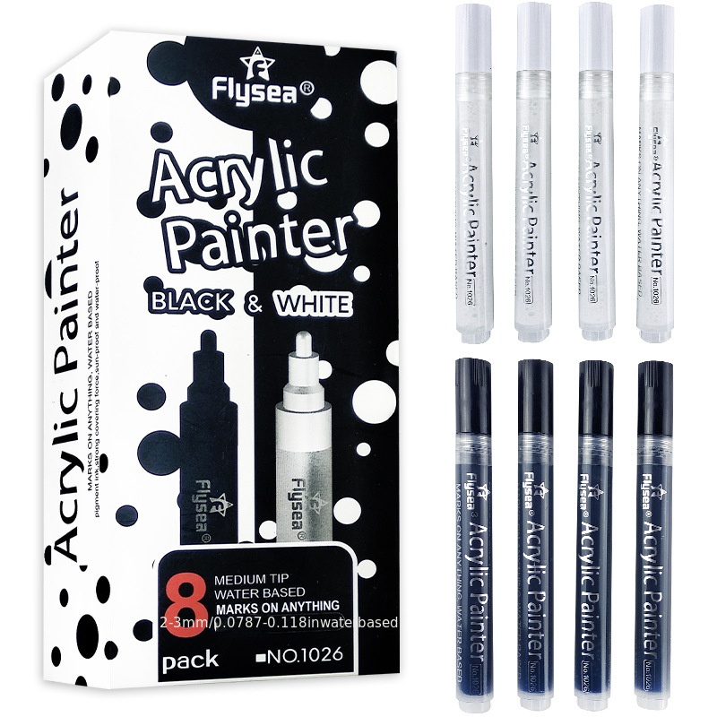 Acrylic Paint Pens Black White Paint Markers Paint Pens For - Temu