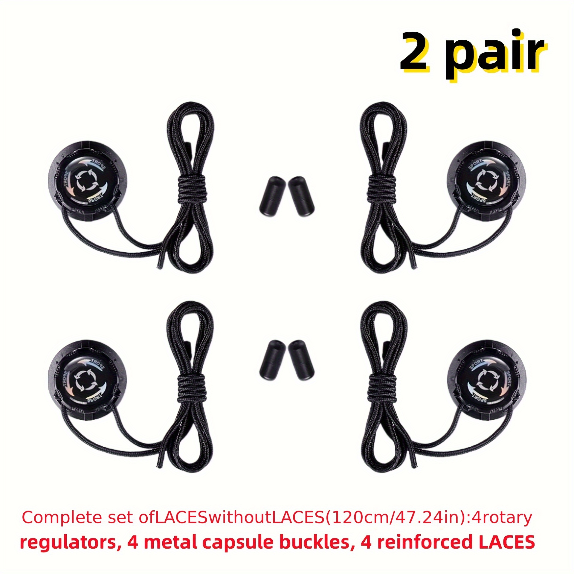TEMU 12pcs Set , For Lacing, Rotating Shoe Buckles, Lightweight, Durable, Quick To Adjust Tightness, Pre-installed, Suitable For Outdoor Sports And