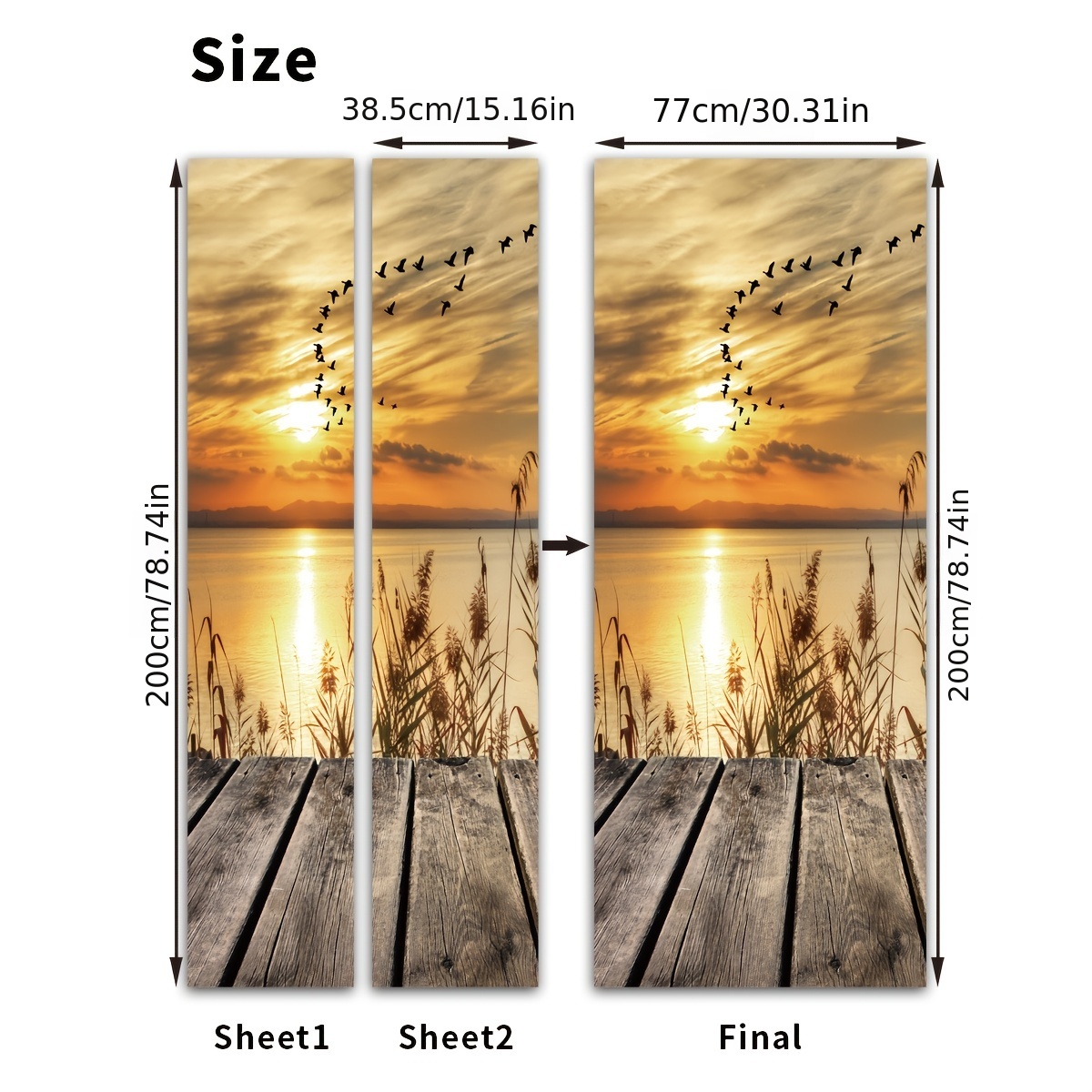 Waterproof 3D Vision Door Sticker Self Adhesive Full Door Wrap Mural
