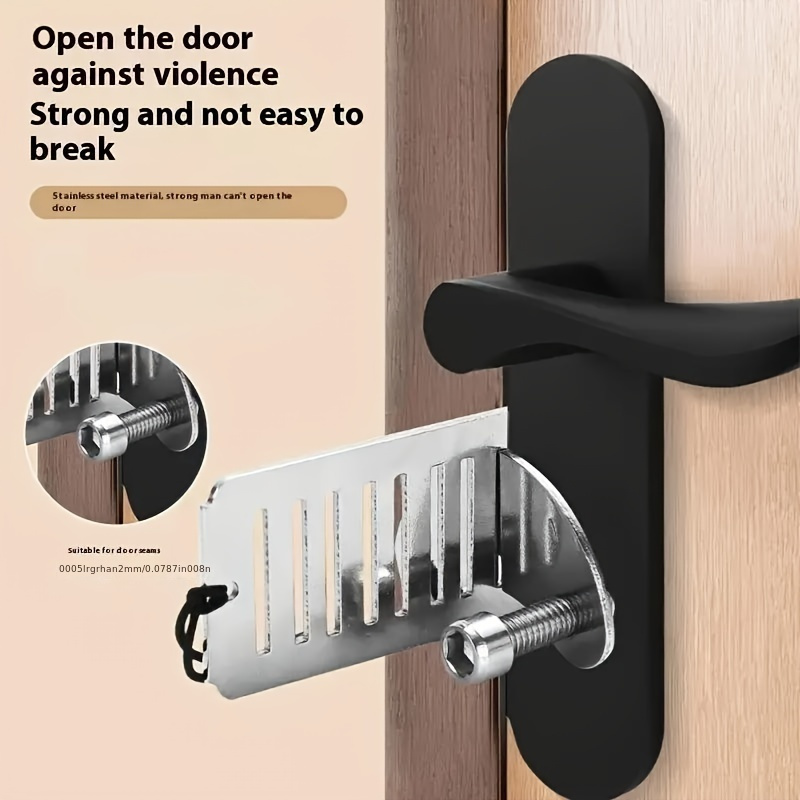 

Easy-install Stainless Steel Door Lock For Travel & Home Security - No Drilling Required, Ideal For Females