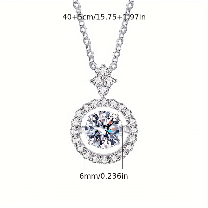 popular s925 pure silvery pulsating heart 0 8 carat moissanite pendant womens   light   clavicle chain moissanite necklace 3 2g details 4