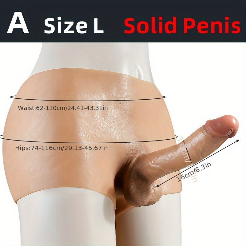 1pc Men's And Women's Piercing Pants, Silicone Integrated Piercing Pants, Hollow Solid Simulation Dildo, Fake Penis Panties, Men's And Women's Joint Pulling Pants, Chunky Simulation Dildo