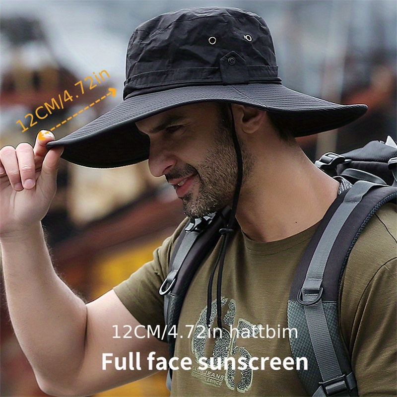 CAMOLAND Summer Breathable Sunshade Hat Men Outdoor Bucket Hat Big Brim Sunscreen Fisherman Hat