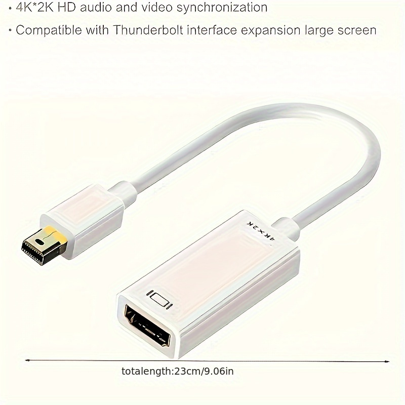 Cable Mini DisplayPort a DisplayPort 4K 2K Macho a Macho Thunderbolt 2