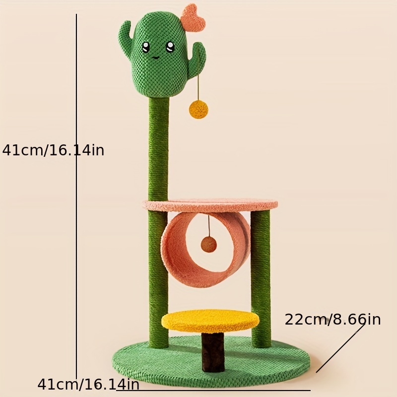 Cactus shaped Cat Tree: Scratch Climb Play A Plush Cat - Temu