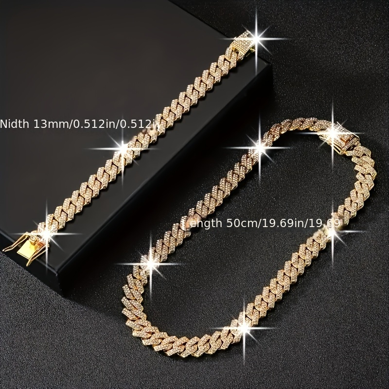 Y2K Cuban Link Chain Necklace Set