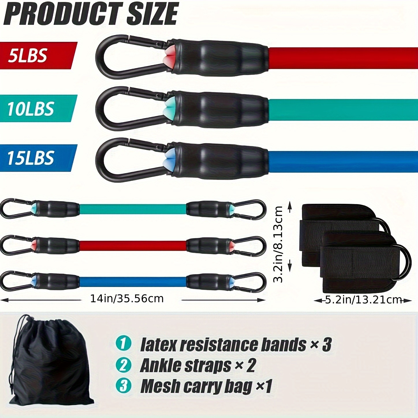 TEMU Ankle Resistance Bands(light Resistance), Ankle Bands For Working Out With Cuffs, Resistance Bands For Leg & Butt Training, Ankle Straps With