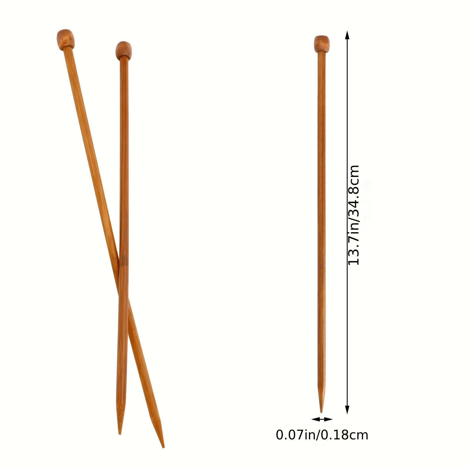 Mdoker Bamboo Knitting Needle Straight Single Pointed Sweater Knitting  Needles 10-inch Length for Handmade DIY Knitting Projects,Size US 2.5(3mm)