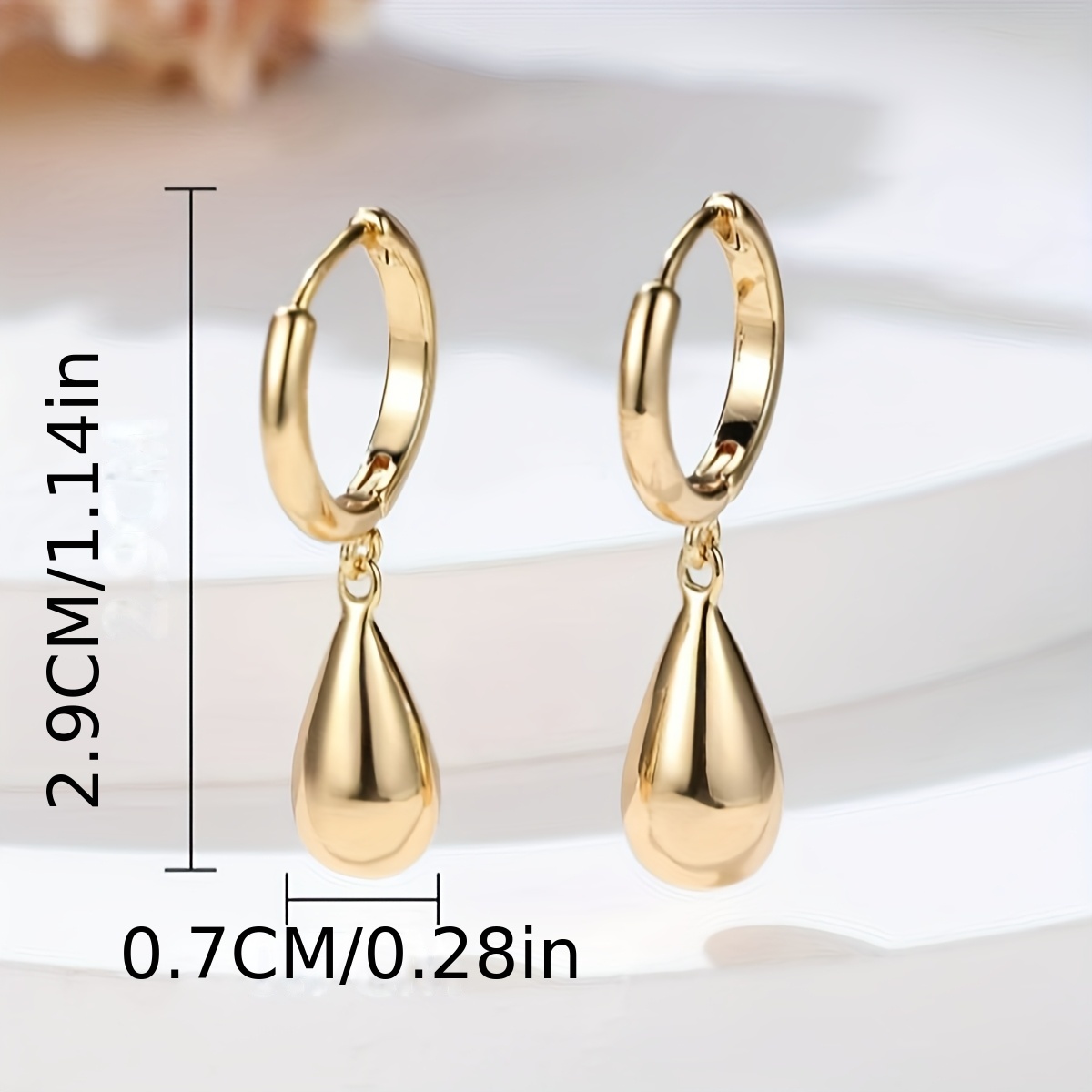 Women's Minimalist Teardrop Earrings Delicate Dangle Retro Inspired
