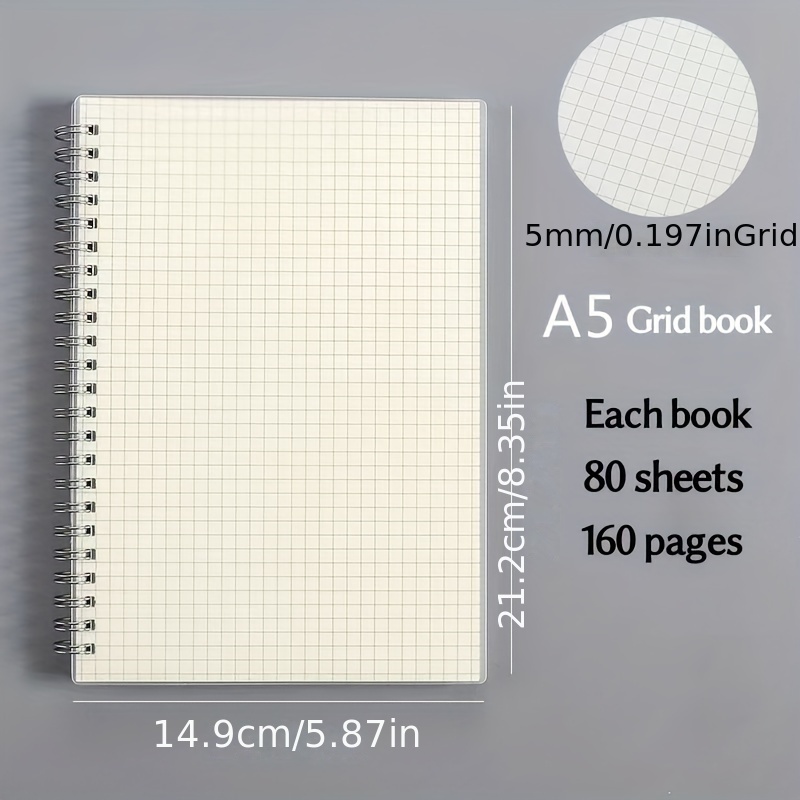 A5 Frosted Waterproof Coil Square Notebook Office School - Temu