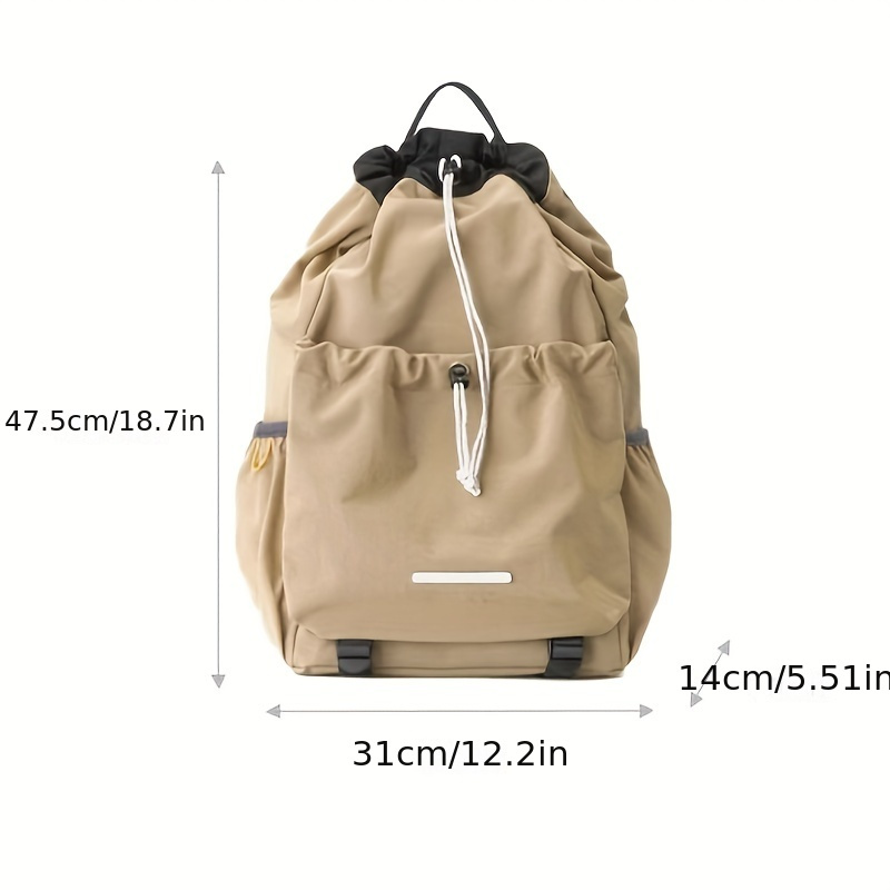 Outdoor Drawstring Backpack, Large Capacity Travel Bundle Pockets, Lightweight Sport Gym Bag