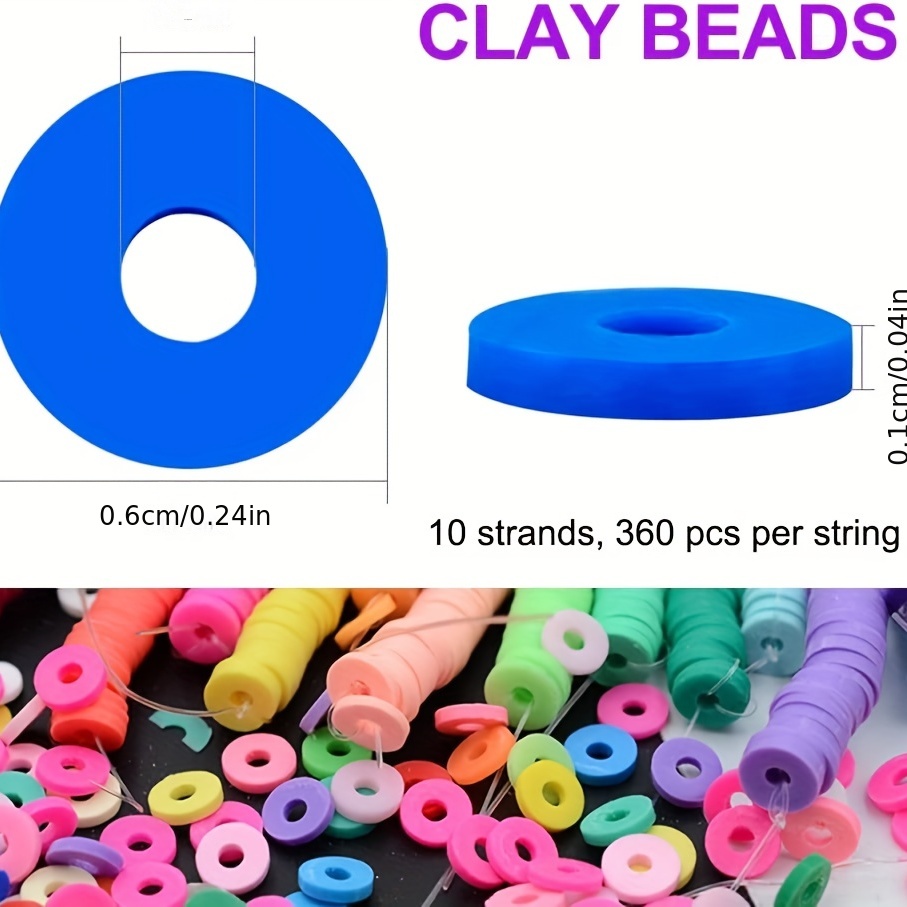  3600 pcs Clay Beads for Bracelets Making, 10 Strands Flat Round  Polymer Clay Beads 6mm Spacer Heishi Beads for Jewelry Making Earring  Necklace (Dream, 6mm)