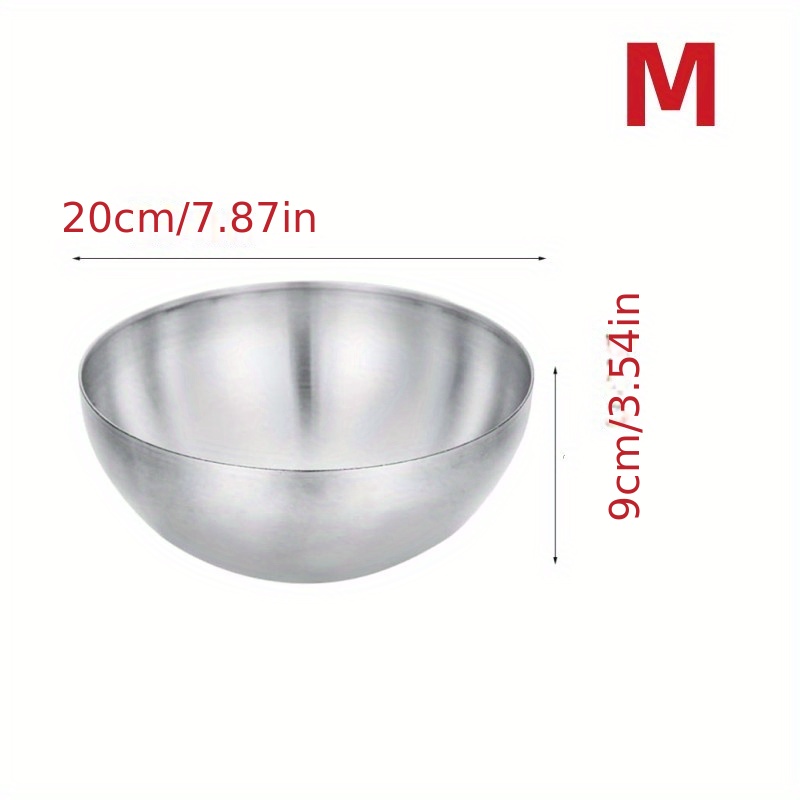 Stainless Steel Bowl, Double-walled Insulated Bowl for Kids, Noodles Soup  Bowl Food Fruit Container, Silver(M)