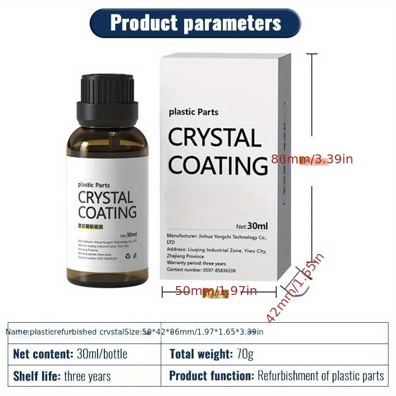 30ml Interior Plastic Parts Retreading Agent Crystal Coating Wax Renewed  Plastic Restore Long-lasting Liquid Car Maintenance - Leather & Upholstery  Cleaner - AliExpress