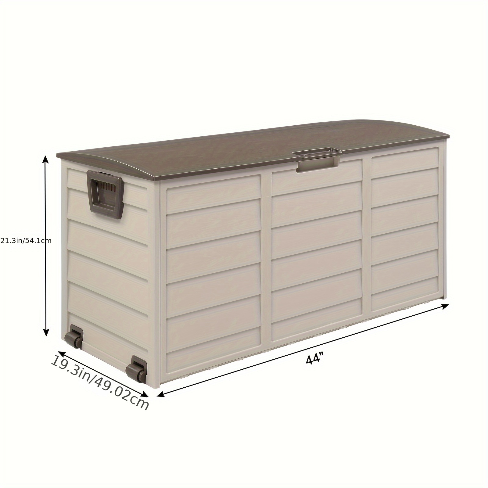 75gal 260l outdoor garden plastic storage deck box chest tools cushions toys lockable seat 2