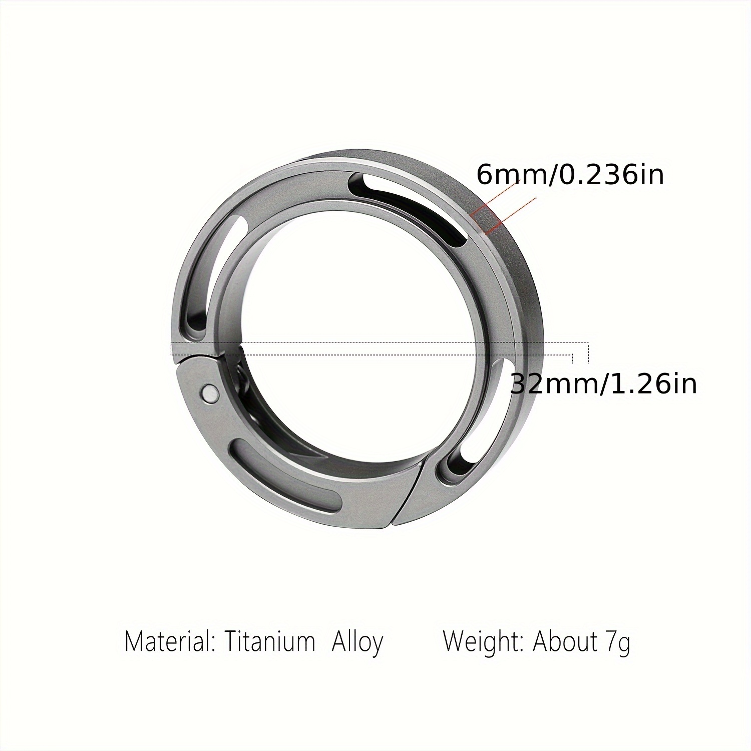 Titanium Alloy Keychain, Round Spring Lock Quick Release Buckle, Easy Mini EDC Tool Round Keyring