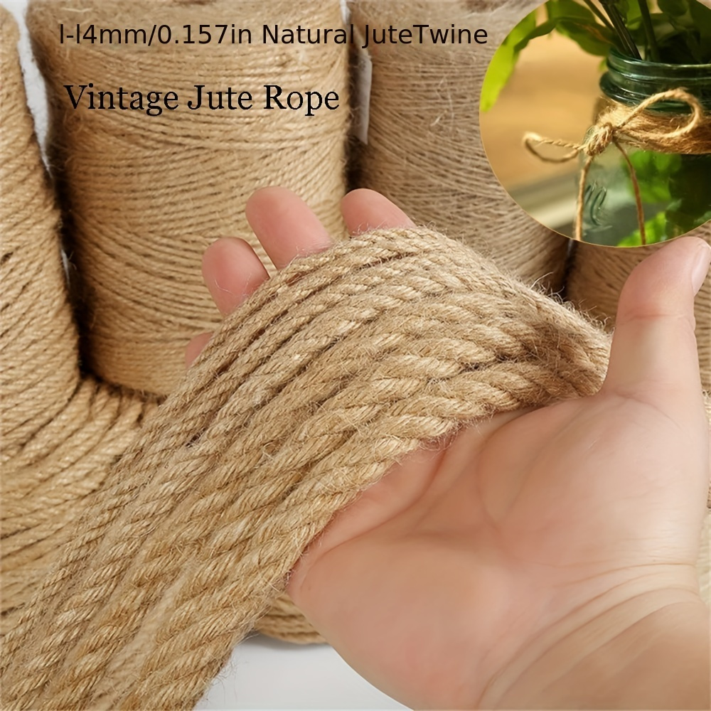 

1 Roll Natural Hemp Rope, Vintage Jute Rope For Diy Photo Wall Decoration, Gift Wrapping, Wedding Decoration, Party Supplies