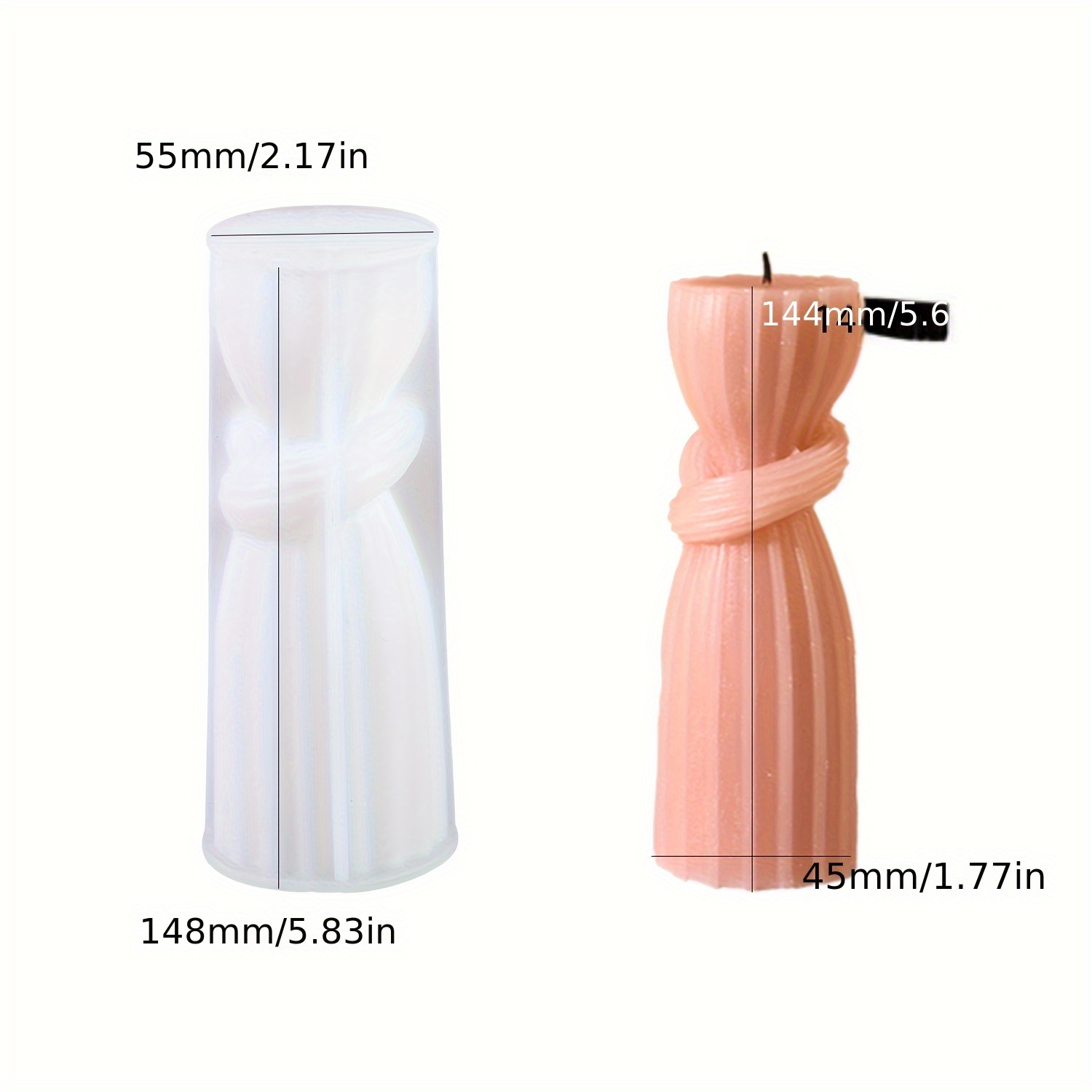 Resin Casting Molds 1pc 3d Stripe Knot Column Design, Irregular Shape Candle Holder Silicone Mold, Wax Cast Candle Holder, Suitable For Candle Table Decoration