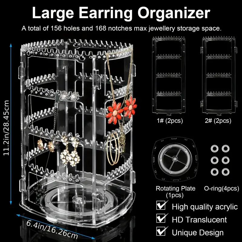 360° Rotating Earring Holders Earring Displays Earring - Temu