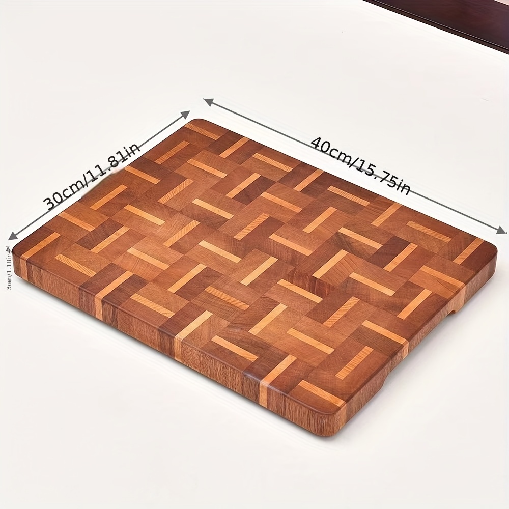 Rectangle End Grain Acacia/Rubber Wood Cutting Board -Reversible, Hand  Grips,Thick 15.4X10.6X1.2inches |Cutting Block for Kitchen