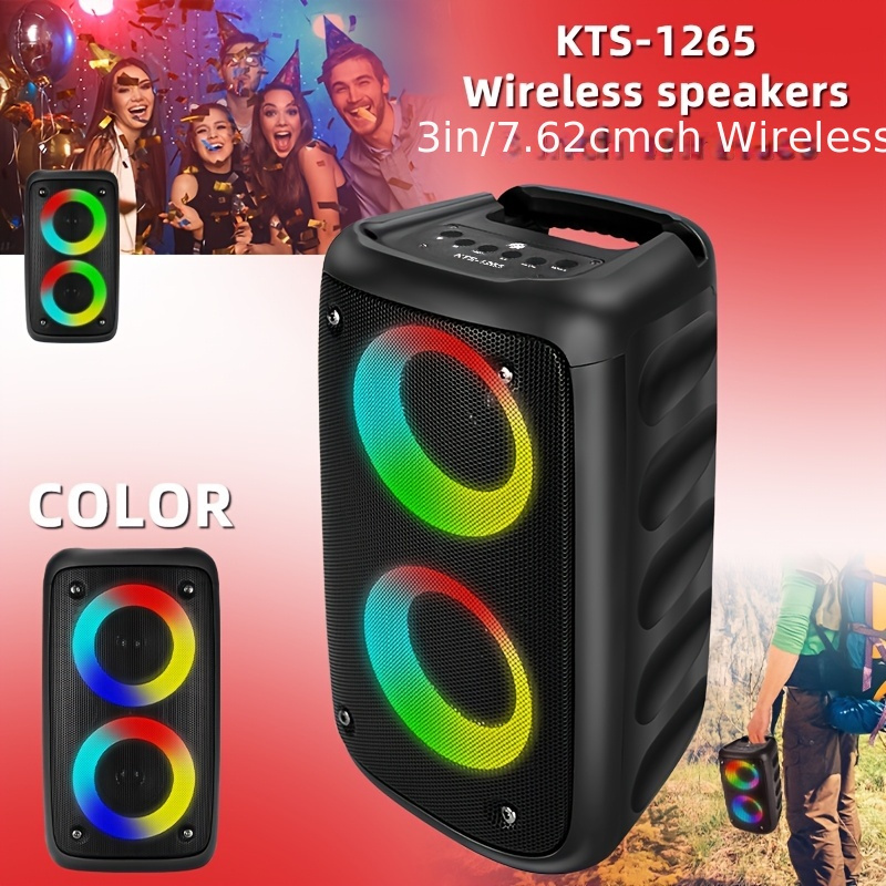 

Wireless Speaker With Subwoofer, Large Boombox Speaker, Stereo Speaker, Subwoofer, Outdoor Wireless Speaker, Party Disco Light, Tws, Tf, Aux, Mic