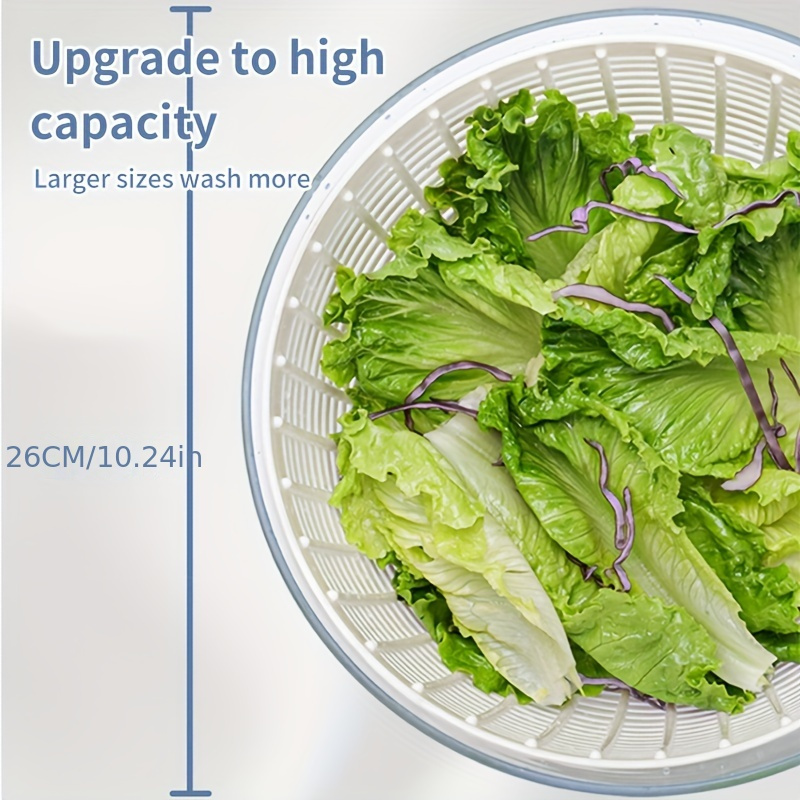 6l manual salad spinner vegetable dryer multifunctional kitchen gadget for quick drying   lettuce fruits more essential kitchen tool details 6