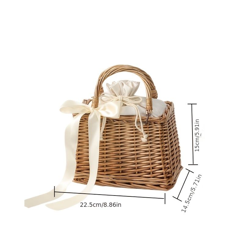 Women's Beach Bag Trend 2023 Summer Bohemian Handbags Rattan Handmade  Picnic Basket 