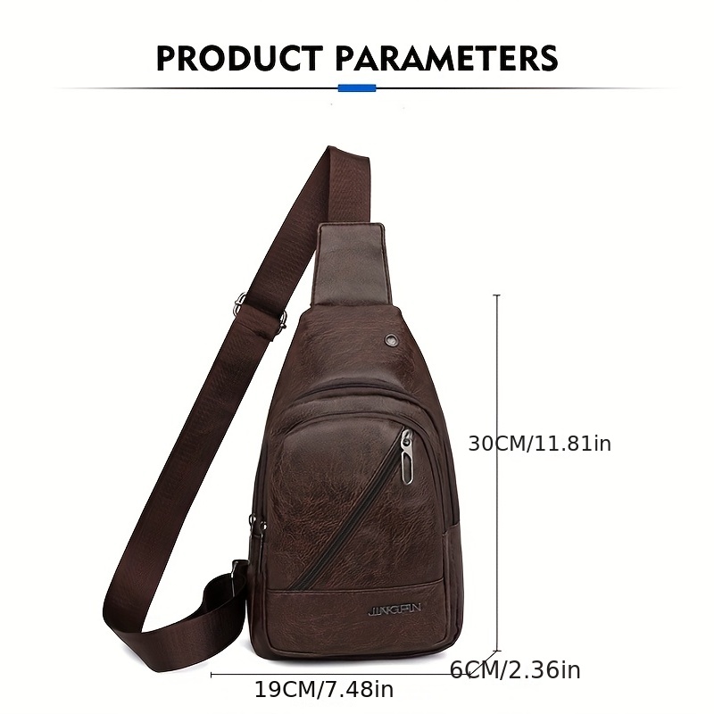 Geometric Pattern Sling Bag, Outdoor Travel Chest Bag, Crossbody Bag With  Earphone Hole - Temu