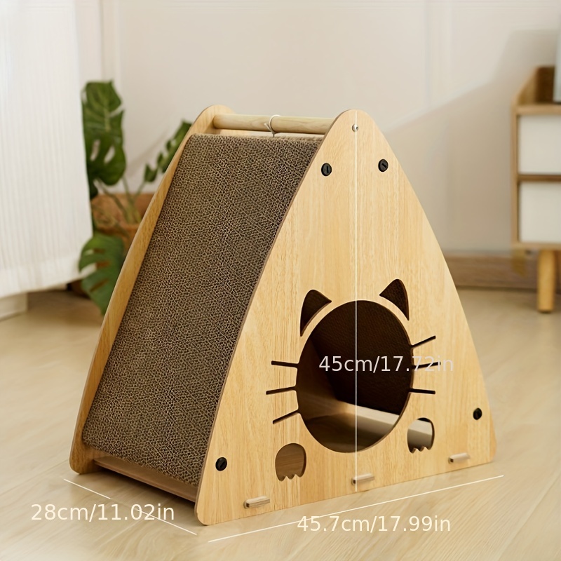 cat scratcher toy cat bed cat scratching post cardboard interactive solid wood scratcher pet toy details 0