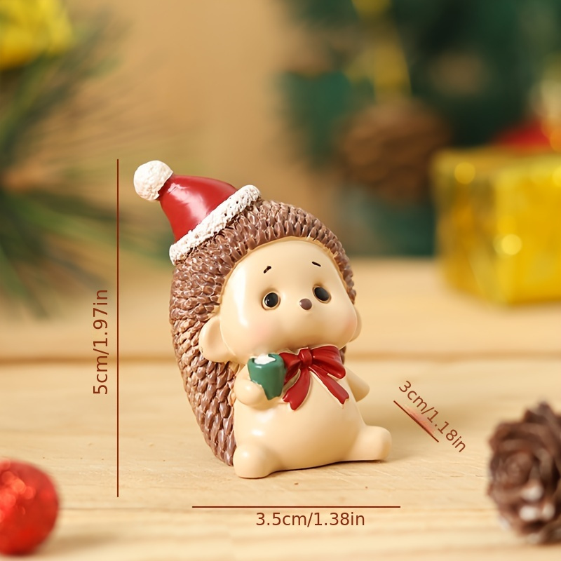 1ps Cute Cartoon Christmas Animals Resin Ornaments Creative