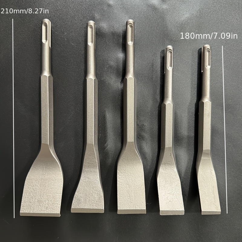  5pcs 40cr chrome material chisel tooth chisel flat chisel bricklaying chisel concrete electric drafting chisel handle light electric hammer electric hammer pointed chisel
