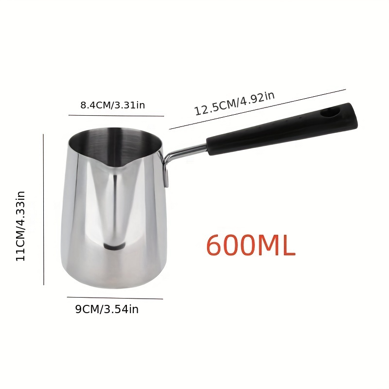 350Ml Milk Butter Warmer Pot, Turkish Coffee Pot, Stainless Steel Stovetop  Melting Pot with Spout for Tea,Heating 