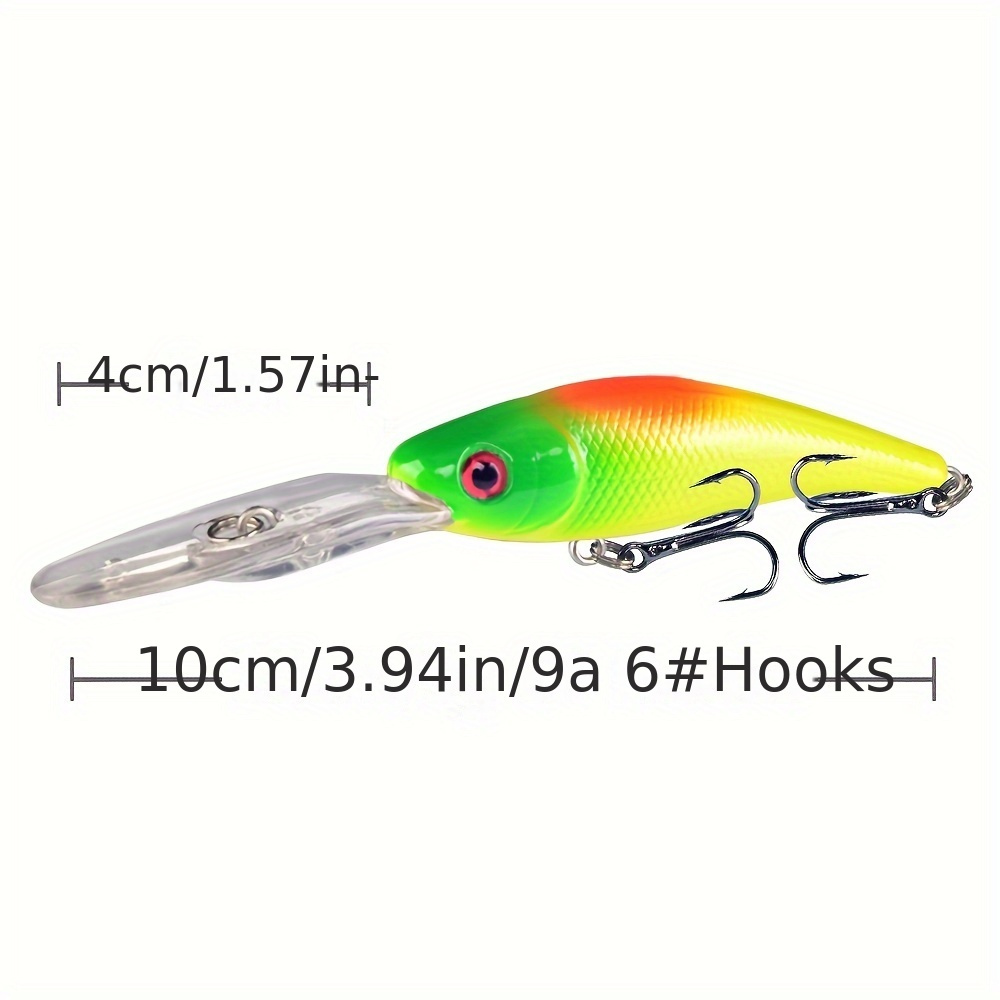 Long Tongue Fishing Lure Minnow Bait With Two Treble Hooks - Temu