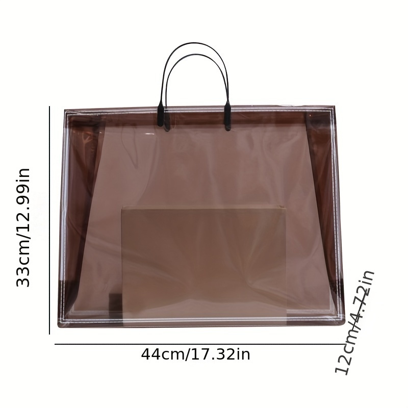 Transparent PVC Tote Bag, Simple Vegan Packaging Gift Bag, Outdoor Portable Handbag