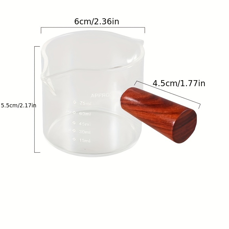 1pc, Glass Measuring Cup With Double Spouts, Small Coffee Milk Pitcher, For  Dry And Liquid Ingredient, Baking Tools, Kitchen Gadgets, Kitchen Accessor