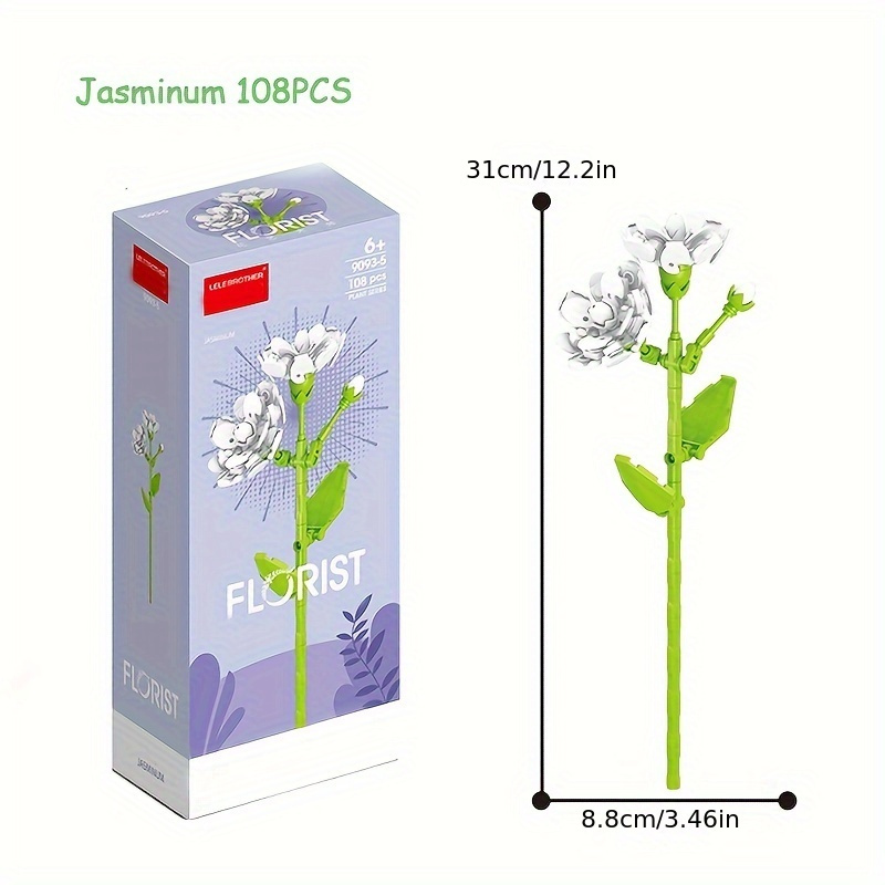 DIY Building Block Flower Bouquet Kit - 12 Models Desk Decor Set
