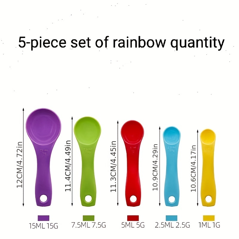 Spoons Rainbow Measuring Spoons And Cups, Made Of Plastic, Suitable For  Baking And Food Measuring Dry And Liquid Ingredients - Temu Philippines