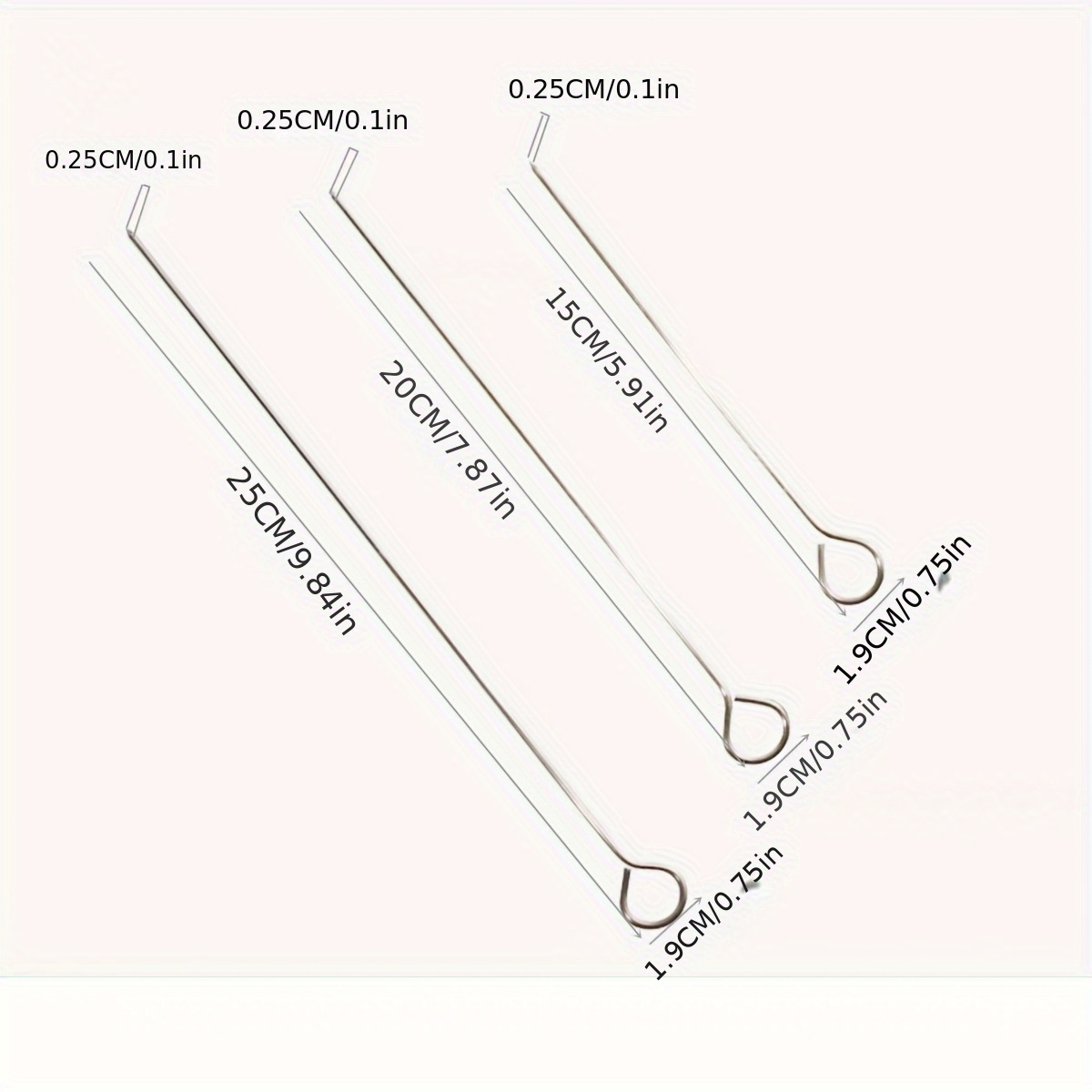 3pcs Stainless Steel Wick Drilling Needle Threading Tool, In 3 Lengths (15cm, 20cm, 25cm), For Handmade Diy Aromatherapy Candle Molds And Wick Positioning